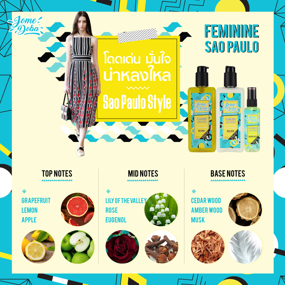 Jomedoba,Feminine Sao Paulo, Body Wash , เฟมินีน เซา เปาโล, บอดี้ วอช ,ครีมอาบน้ำ,โจมีดูบา