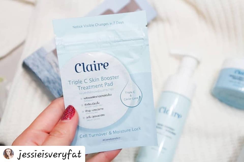 Claire,Claire Triple C Skin Booster Treatment Pad,รีวิว Claire Triple C Skin Booster Treatment Pad,Claire Triple C Skin Booster Treatment Pad ราคา,Claire Triple C Skin Booster Treatment Pad ซื้อที่ไหน,สำลีเช็ดหน้า Claire,