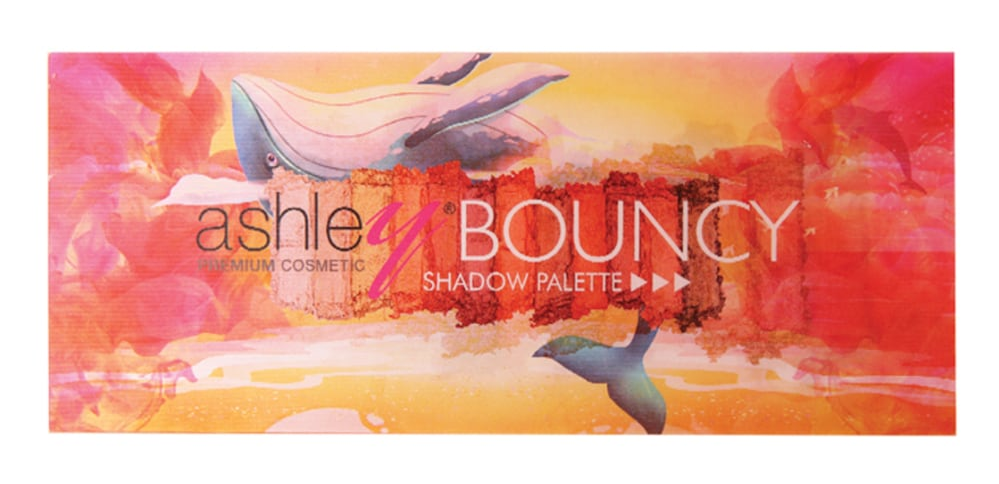 Ashley 12 Colors Bouncy Eyeshadow อายแชโดว์ชิมเมอร์ เนื้อดินน้ำมันไร้ฝุ่น 12 เฉดสี ที่เเอบซ่อนลูกเล่นแพ็คเกจจิ้ง ภาพ 3D รูปวาฬ และโลมา