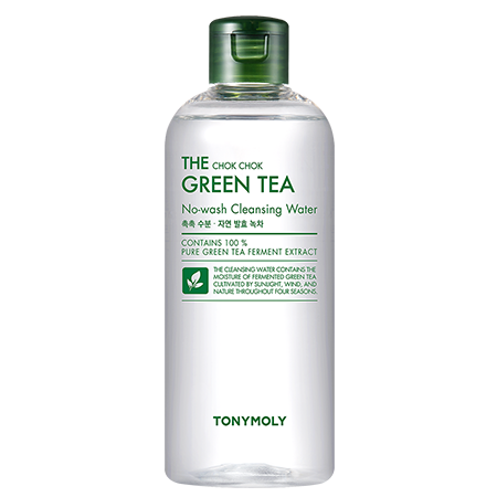 TONY MOLY THE CHOK CHOK Green Tea No-Wash Cleansing Water 300ml ผลิตภัณฑ์ทำความสะอาดผิวหน้า ลบได้อย่างล้ำลึก พร้อมสารบำรุงผิวจากชาเขียวเข้มข้น