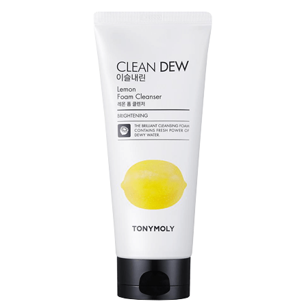 Tony moly Clean Dew Lemon Foam Cleanser 180ml โฟมคลีนเซอร์ที่มีฟองเข้มข้น ทำความสะอาดผิวอย่างอ่อนโยนและช่วยเติมความชุ่มชื่นให้แก่ผิว